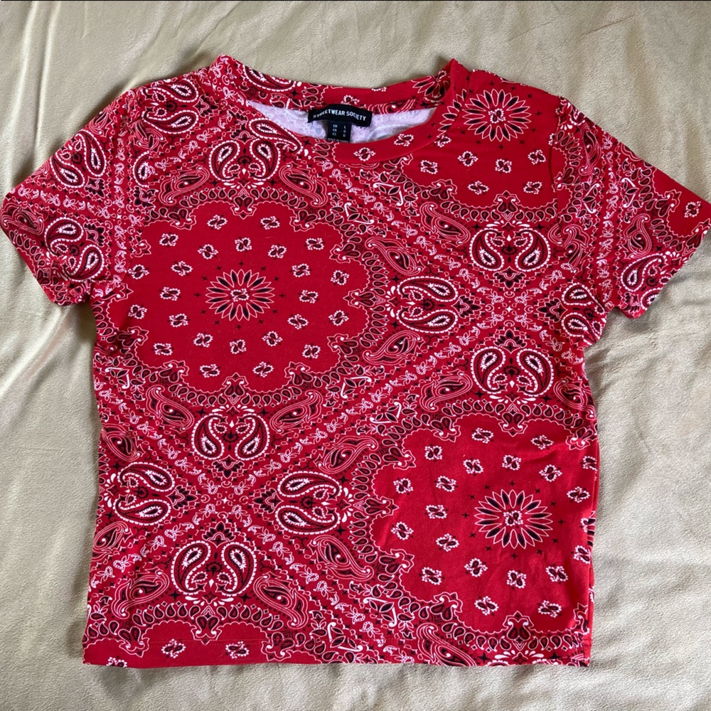 Red patterned Top